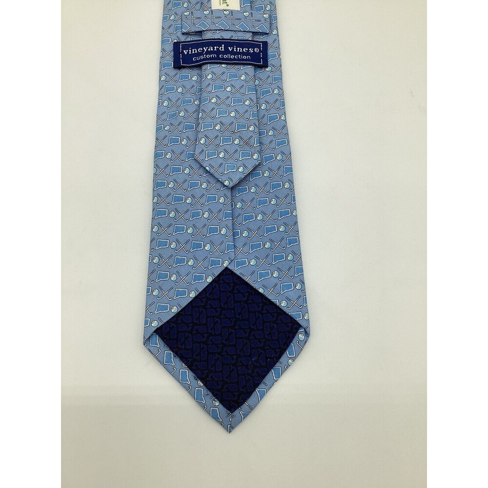 VINEYARD VINES Custom Collection Silk Necktie USA Connecticut GOLF Tie - Picture 3 of 5
